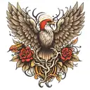 roots and wings tattoo design idea