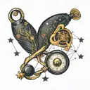 stethoscope, gemini constellation, gemini zodiac sign, bisexual symbol tattoo design idea