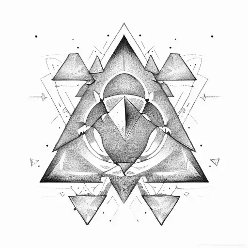 Make a triangle and in it needs to be these symbols: Crown, Rose, Sea, Strength tattoo design idea