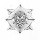 Make a triangle and in it needs to be these symbols: Crown, Rose, Sea, Strength tattoo design idea
