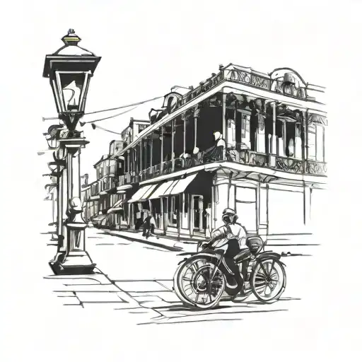 New Orleans street scene tattoo design idea