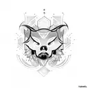 lobos y galaxia tattoo design idea