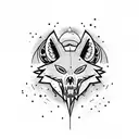 lobos y galaxia tattoo design idea
