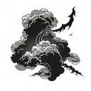 Storm clouds tattoo design idea