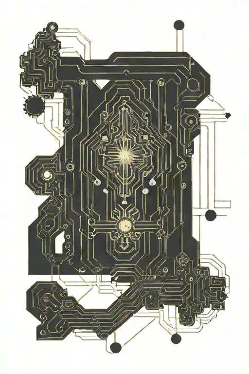 Libra Evelyn circuit board tattoo design idea