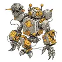 robot playing tattoo design idea