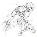 human robot tattoo design idea