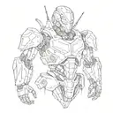 human robot tattoo design idea