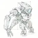 human robot tattoo design idea