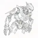 human robot tattoo design idea