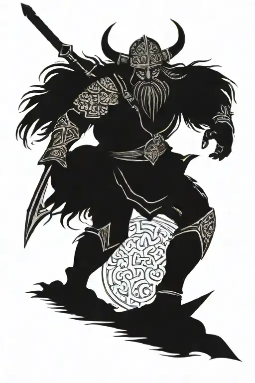 scandinavian war god tyr tattoo design idea