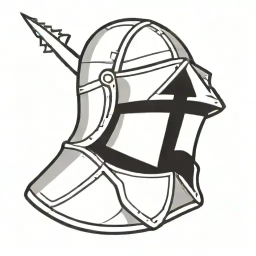 English Knight Helmet tattoo design idea