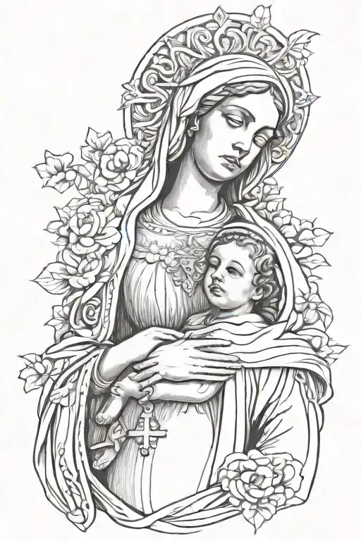virgin of carmen  tattoo design idea