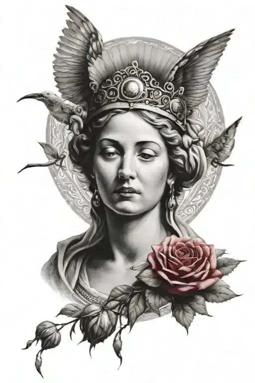 virgin of carmen whit palomas  tattoo design idea