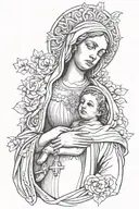 virgin of carmen  tattoo design idea