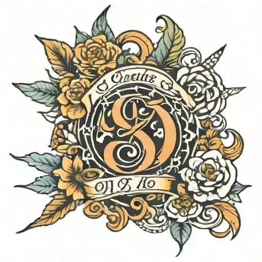 Numbers 916 integrated tattoo design idea