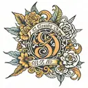 Numbers 916 integrated tattoo design idea