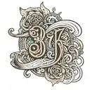 Numbers 916 integrated tattoo design idea