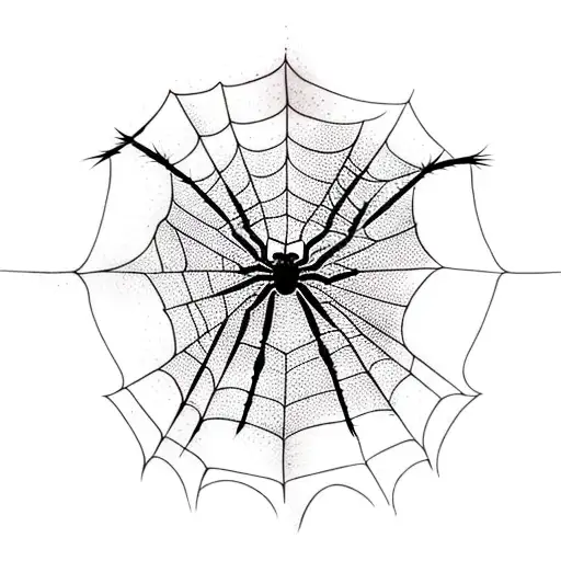 Spider Web and blade tattoo design idea