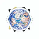 earth with hands rolling dice  tattoo design idea