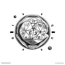 earth with hands rolling dice  tattoo design idea