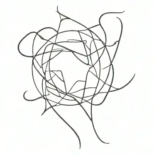 An abstract minimalist tattoo representing the unity of Taurus and Scorpio tattoo design idea