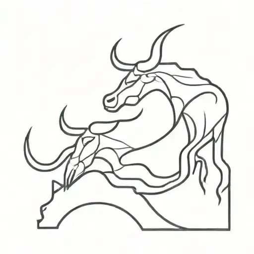 A minimalist tattoo design combining the symbols of Taurus and Scorpio in a unique way tattoo design idea