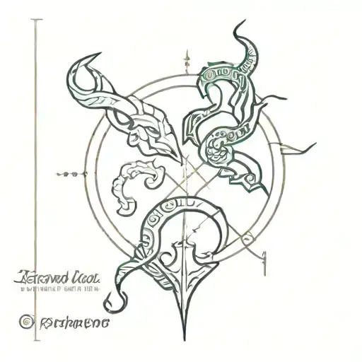 Combine the symbols of Taurus and Scorpio into a unique and intricate design tattoo design idea