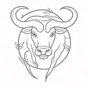 Create a minimalist tattoo of the Taurus zodiac sign with a hidden Scorpio element tattoo design idea
