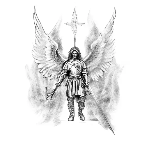 st. michael the archangel  tattoo design idea