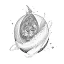 Rum barrel on waves tattoo design idea