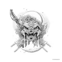 Rom barrel on waves tattoo design idea