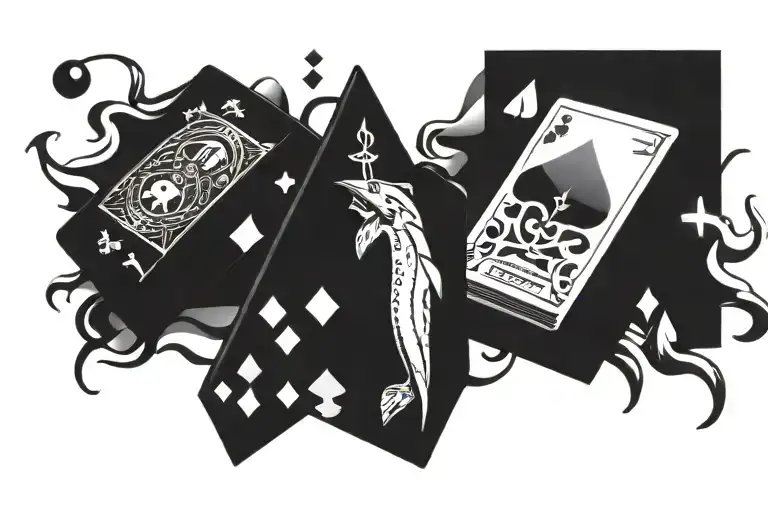 black dolphine, money, gambling, dice, russian prison tattoo tattoo design idea