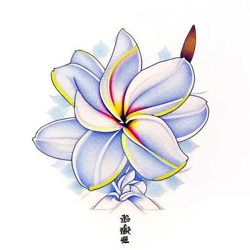 frangipani with the name Helen in memory of my nan  tattoo design idea