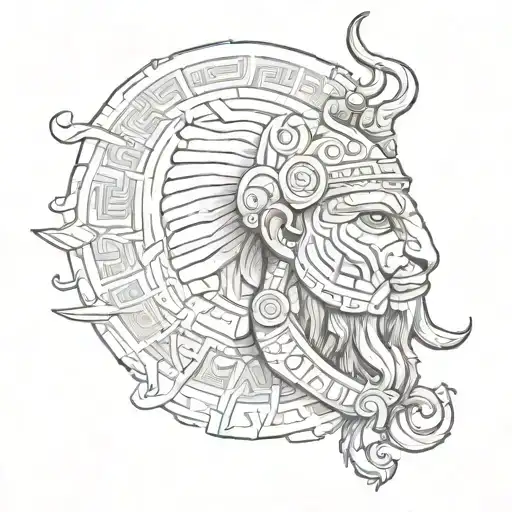 Sumerian civilization with Gilgamesh tattoo design idea
