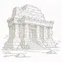 Sumerian civilization temples and ruins tattoo design idea