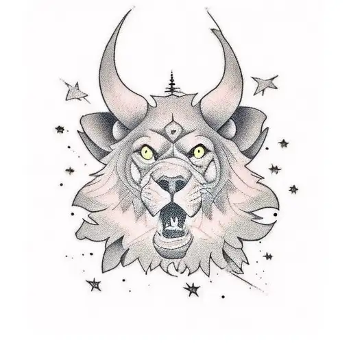 Tatuaje en el bicep, La silueta de 2 personas estando dentro de un espejo roto cada uno y alrededor la noche estrellada tattoo design idea