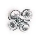 Tatuaje en el bicep, La silueta de 2 personas estando dentro de un espejo roto cada uno y alrededor la noche estrellada tattoo design idea