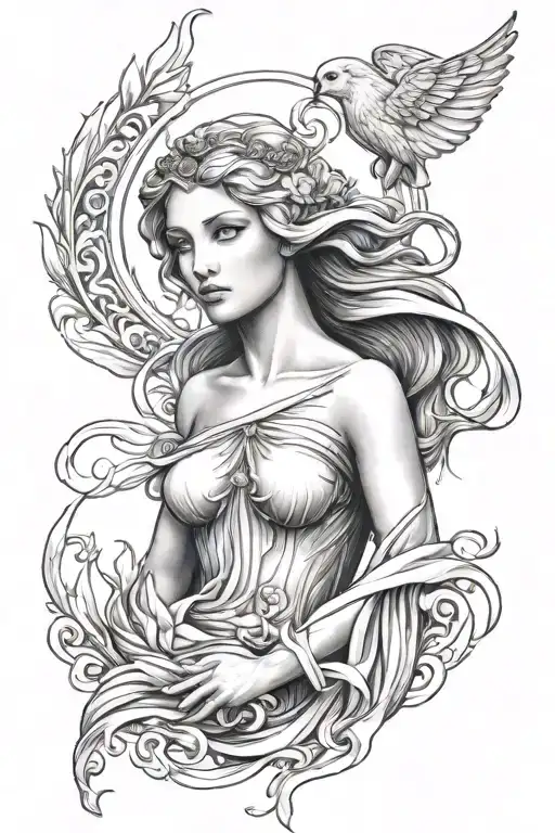 Aphrodite emerging full sleeve tattoo tattoo design idea