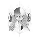 born loser Gemini tattoo design idea