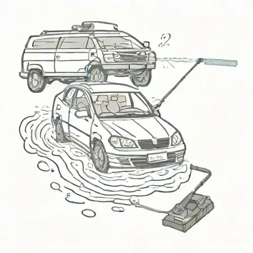 car, boat, pressure washer, cleaning tattoo design idea