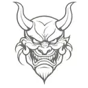 Oni Mask Happy Sad Angry tattoo design idea