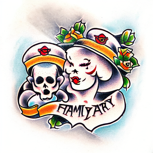 ghost family tattoo design idea