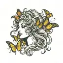 medusa head but with butterflies  tattoo design idea