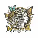 medusa head but with butterflies  tattoo design idea
