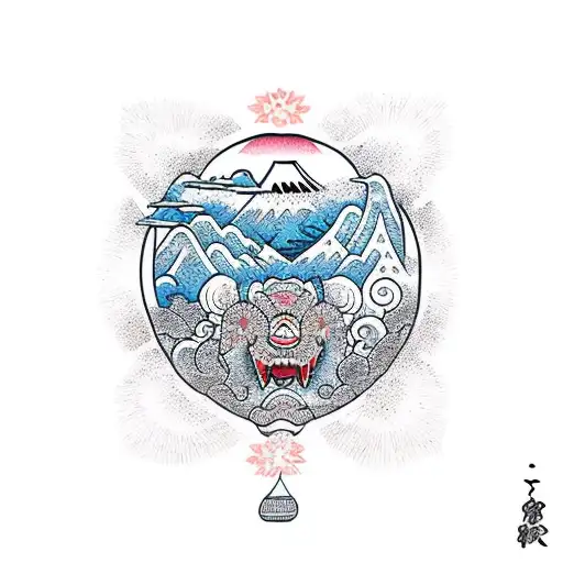 Kilimanjaro with climber  tattoo design idea