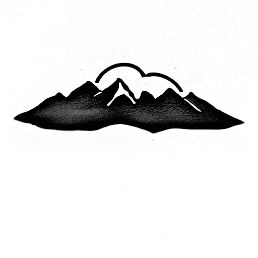Kilimanjaro with climber  tattoo design idea