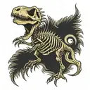 dinosaur skeleton tattoo design idea