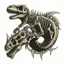 dinosaur skeleton tattoo design idea