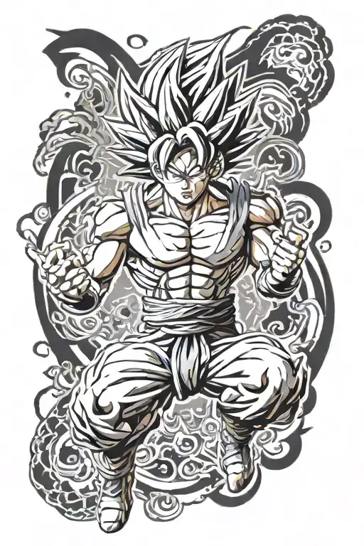 goku ultra instinct tattoo design idea
